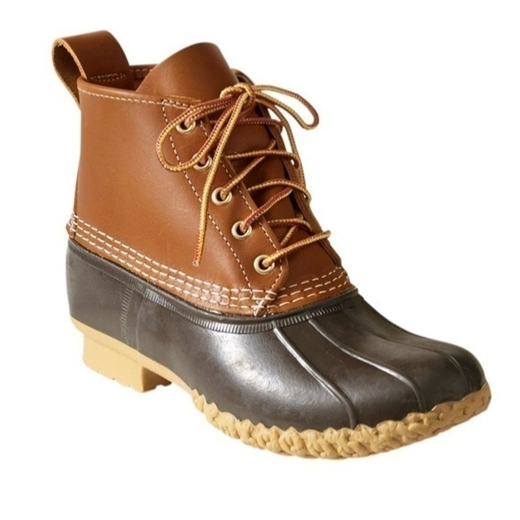 L.L. Bean women’s brown leather and rubber 6” Maine Hunting Shoe‎ Boots.  Size 7 - Picture 1 of 16